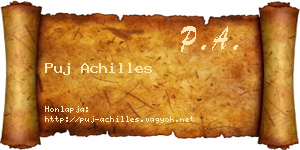 Puj Achilles névjegykártya